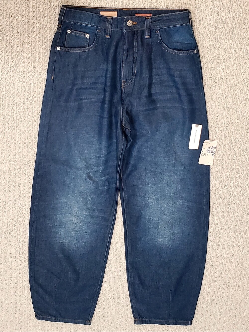 Anthro Pilcro Relaxed Barrel-Leg "Breaker" Jeans, 28 Tall, NWT